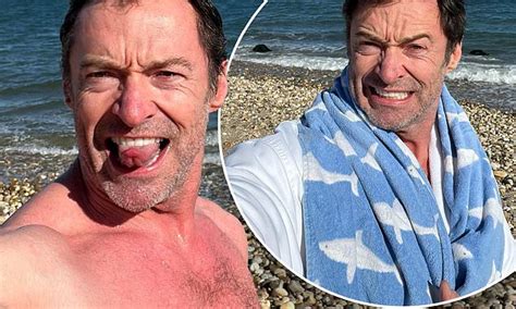 Hugh Jackman Strips Off For A Plunge In The Ocean As The Temperature Drops To 2 Degrees In New