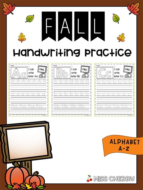 Alphabet Handwriting Practice A Z Fall Handwriting Practice