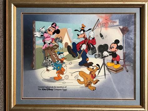 Walt Disney Calarts Serigraph Cel Featuring Mickey Mouse Minnie Mouse
