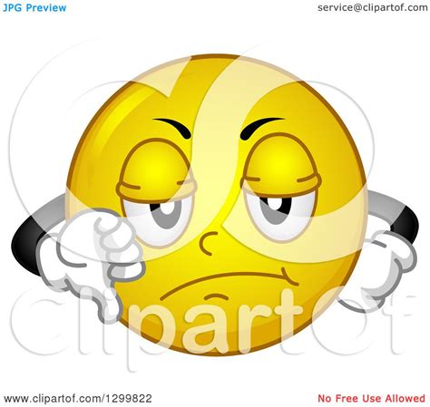 Clipart Of A Cartoon Yellow Smiley Face Emoticon Giving A Thumb Down