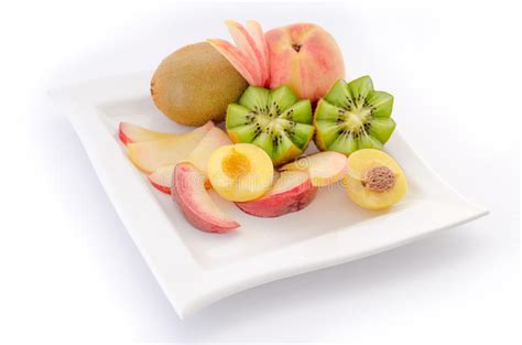 Sliced Fruits On Plate Close Up Stock Photo Image Of Delicate