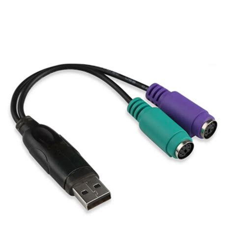 New Usb To Dual Ps2 Ps2 Adapter Converter Cable Cord For Mouse And