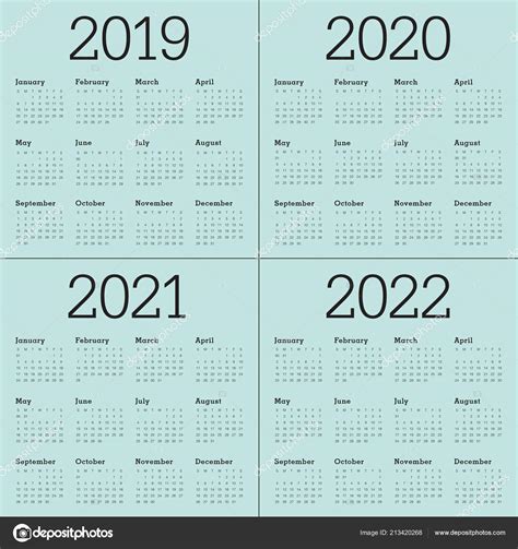 2019 2022 Calendar