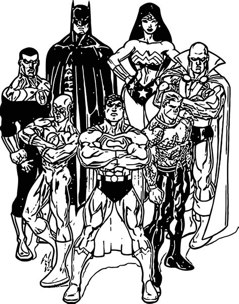 We have them in all different artistic styles and many different characters. Justice League Together Coloring Page | Wecoloringpage.com