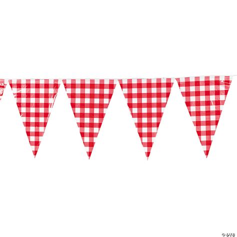 Collection by welcome home girlfriend • last updated 6 weeks ago. Large Red Gingham Vinyl Pennant Banner | Oriental Trading