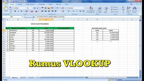 Tutorial Belajar Rumus VLOOKUP Pada Microsoft Excel YouTube