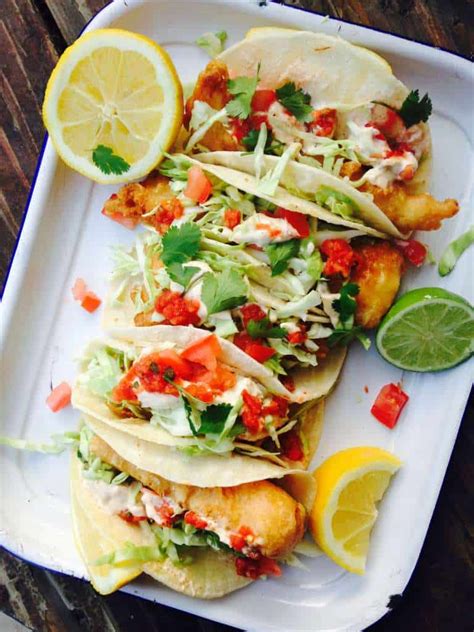 Beer Battered Fish Tacos With Chipotle Tartar Sauce The
