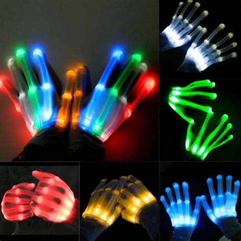 Led Light Glowing Gloves Finger Lighting Electro Rave Party Dance
