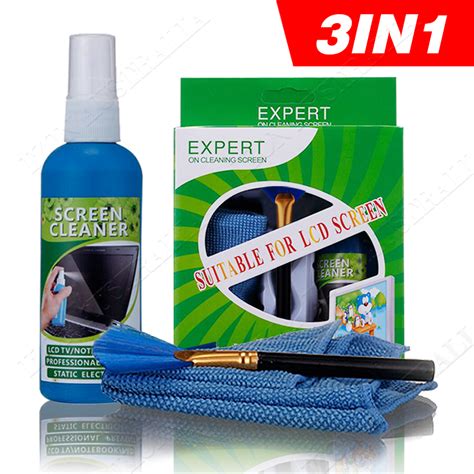3 In 1 Laptop Cleaning Kit Monitor Tv Pc Led Lcd Screen Cleaner Cloth