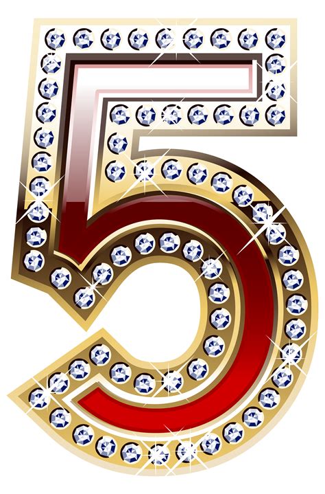 Gold And Red Number Five Png Clipart Image Gallery Yopriceville