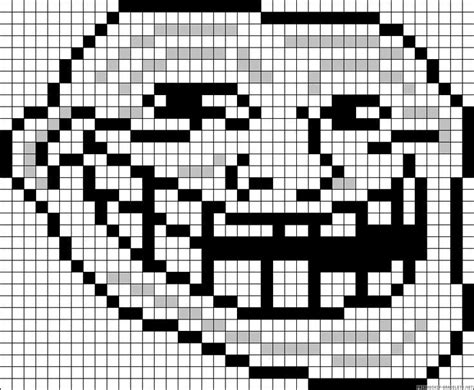 Troll Face Pixel Art Grid