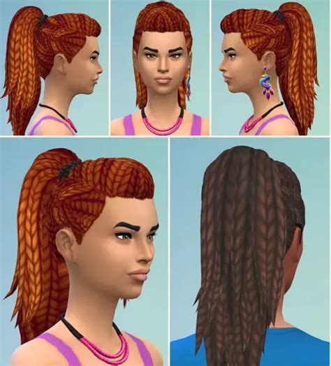 Birksches Sims Blog Hangout Braids Hair Sims 4 Hairs