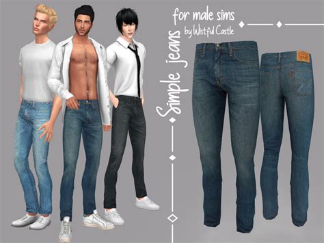 The Sims Resource Simple Jeans For Male Sims