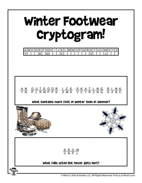 Winter Cryptogram Word Puzzles Woo Jr Kids Activities Childrens