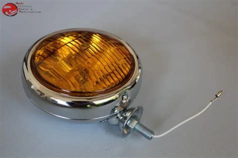 Small Chrome Amber Glass Fog Light Lamp Volt Custom Car Pickup Truck Picclick