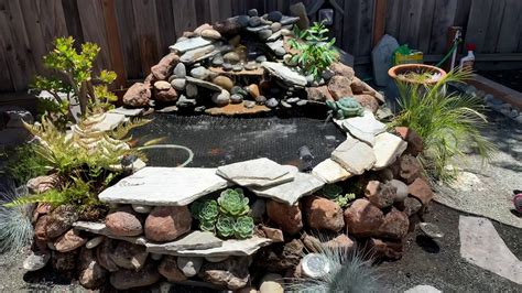A koi pond is a purpose built habitat for those lovely fish we call living jewels and as such, differs from any other garden water feature. 150 gallon koi pond - YouTube