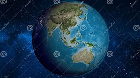 Globe Centered On Malaysia Satellite Map Stock Illustration