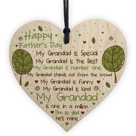 Father's day 2020 is on sunday, june 21, a day honoring all fathers, grandfathers and father figures for their contributions. Fathers Day Gift For Grandad Wooden Heart Grandad Plaque