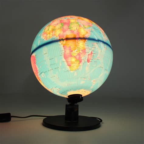 25cm 220v World Globe Led Illuminated Night Light Lamp Home Room Office