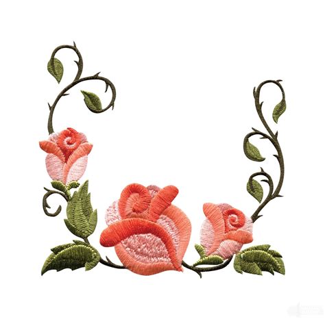 Rose Floral Border 4 Embroidery Design Clipart Best