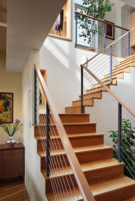 Modern Stair Railing Staircase Contemporary With Modern Stairs Durham