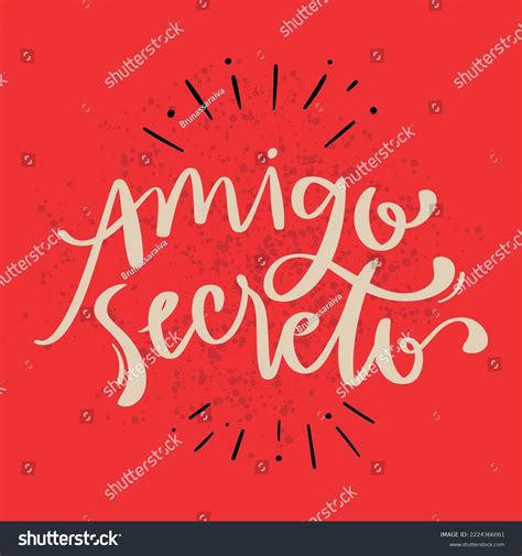 Amigo Secreto Secret Friend Brazilian Portuguese Stock Vector Royalty