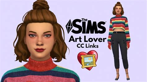 Art Lover Sims 4 Cas Maxis Match Cc Links Youtube