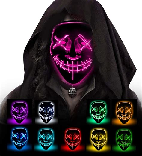 Galleon Led Halloween Mask The Purge Mask 2018 Hot Glowing Mask Led