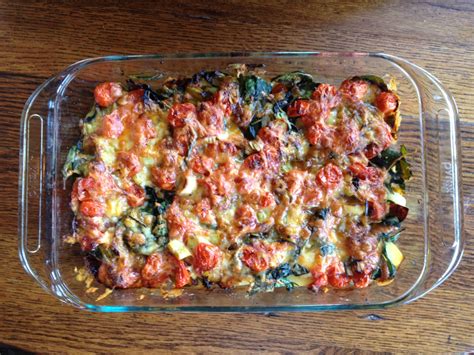 Everything goes into the oven raw and bakes in 10 minutes! Potato, Tomato, Spinach Casserole | Healthy Mama Info