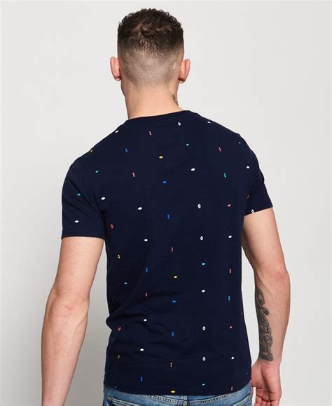 Mens All Over Print Lite Short Sleeve T Shirt In Navy Superdry