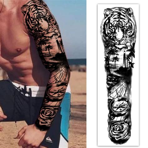 Extra Large Waterproof Temporary Tattoos Sheets Full Arm Fake Tattoos And Sheets Half Arm