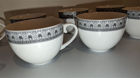 Lot Of 10 Martha Stewart Mse Cups Greek Vase Mugs Black And White Ebay