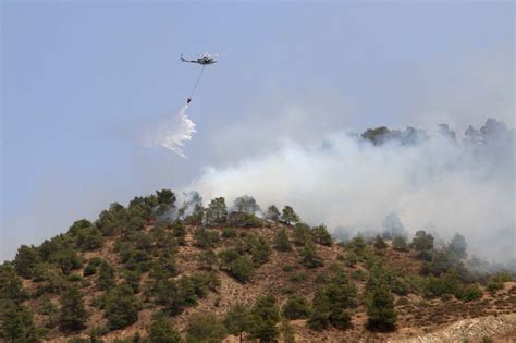 Huge Forest Fire Ravages Greek Cyprus Three Countries Battle Blazes