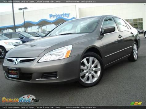 Find specifications for every 2007 honda accord: 2007 Honda Accord EX-L V6 Sedan Carbon Bronze Pearl ...