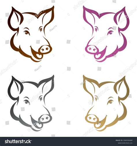 Vector Illustration Of A Pig Head Pig Head Logo Royalty Free Stock