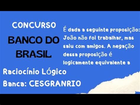 Concursos V Deo Banco Do Brasil Cesgranrio Youtube