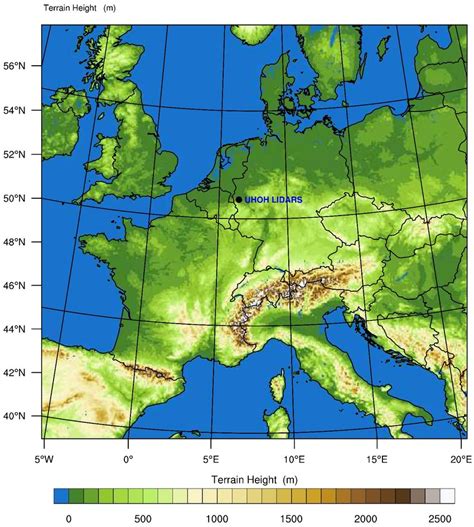 The Wrf Model Domain At A Horizontal Resolution Of 25 Km With