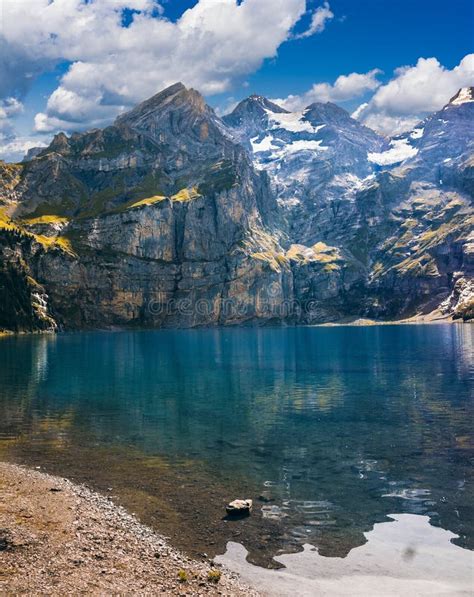 Oeschinen Lake In Switzerland Stock Photo Image Of Vacation