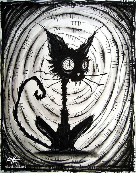 Print 8x10 Black Cat 3 Halloween Cats Stray Spooky Etsy Creepy