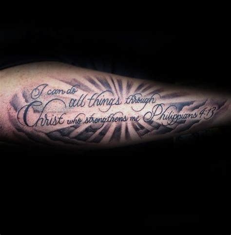 Printed on ivory colored 8 1/2x11 parchment paper. 40 Philippians 4:13 Tattoo Designs For Men - Bible Verse ...