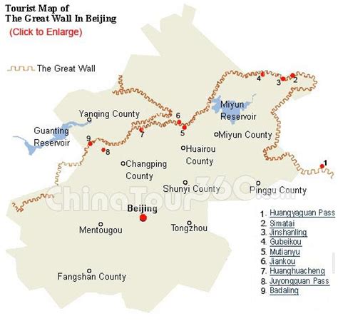 Great Wall Beijing Map