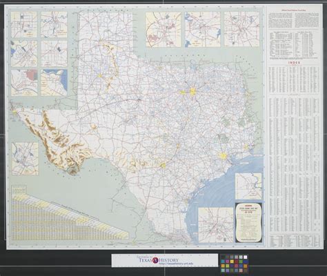 Official Highway Travel Map Side 1 Of 2 Magnified The Portal To Texas History