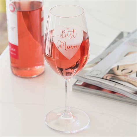 Engraved Best Mum Wine Glass By Lisa Angel