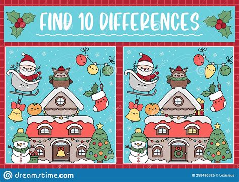 Christmas Find Differences Game For Children Attention Skills Activity
