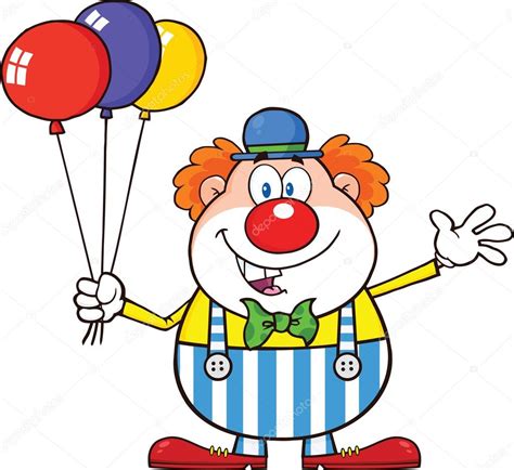 Clown Cartoon Character With Balloons Stock Vector Image By ©hittoon