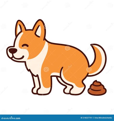 Cartoon Corgi Dog Pooping Stock Vector Illustration Of Defecating