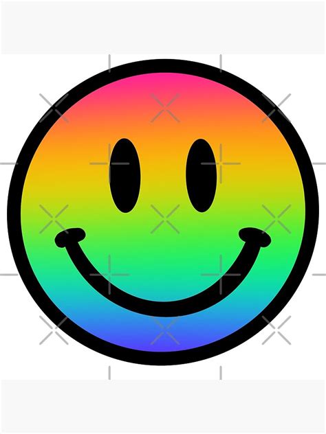 Rainbow Smiley Face Photographic Print By Bbstickersart Redbubble