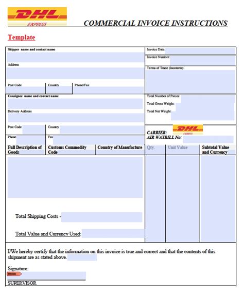 Free Canadian Commercial Invoice Template Form Ci Pdf Eforms My Xxx