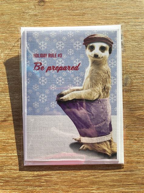 Meerkat Holiday Card Funny Greeting Card Humor Holiday Etsy