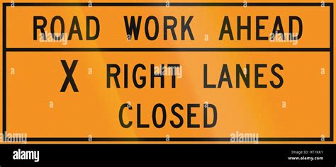 Road Sign Used In The Us State Of Virginia Road Work Ahead Stock